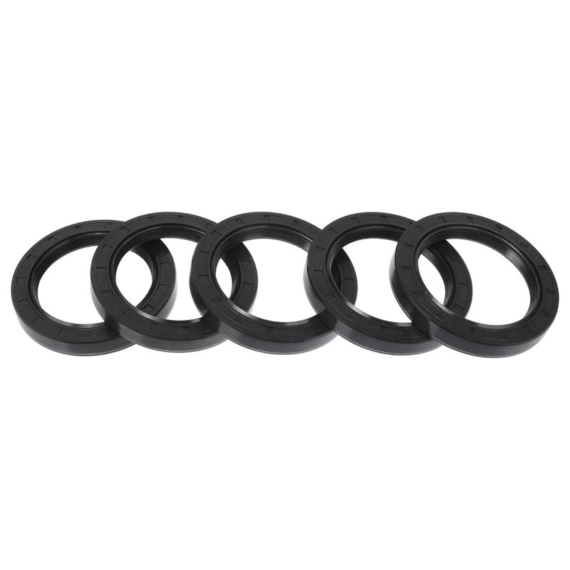 RATCHROLL Universal Oil Seal TC Double Lip W Steel Spring Seal Ring Rotary Shaft Seal 52x72x10mm High Pressure NBR Rubber Black 5 Pcs - Image 1